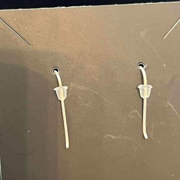 Elegant Sterling Silver and Blue Dangle Earrings - Picture 2 of 2